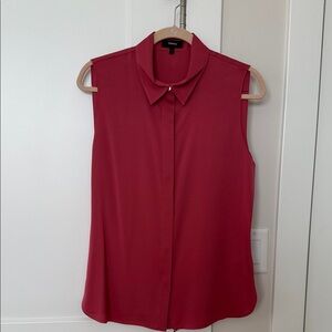 Theory Women's Rich Red Sleeveless Blouse